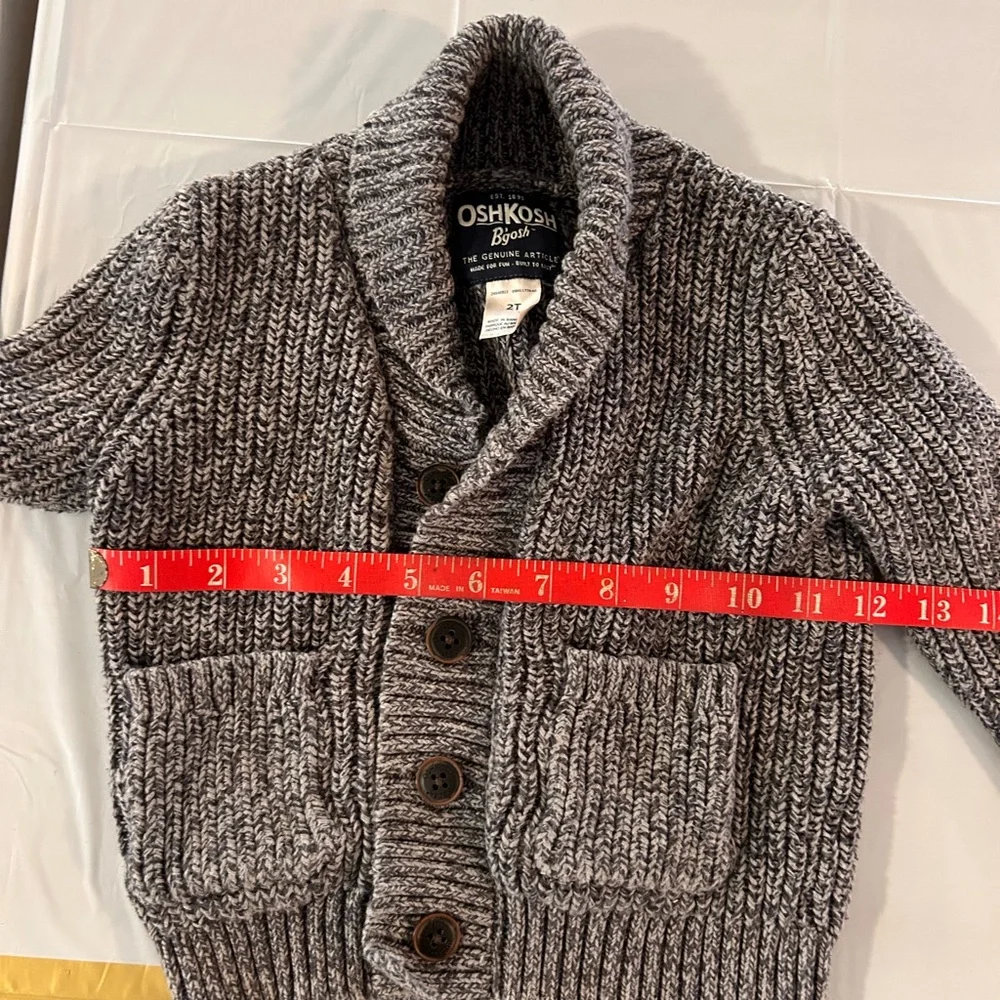 Osh Kosh B'Gosh Cardigan Sweater Grey  Infant Boy's 2T Months Warm‎